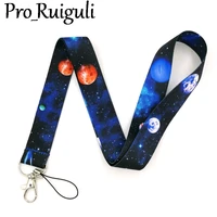 universe moon space neck strap lanyard keychain mobile phone strap id badge holder rope key chain keyring cosplay accessories