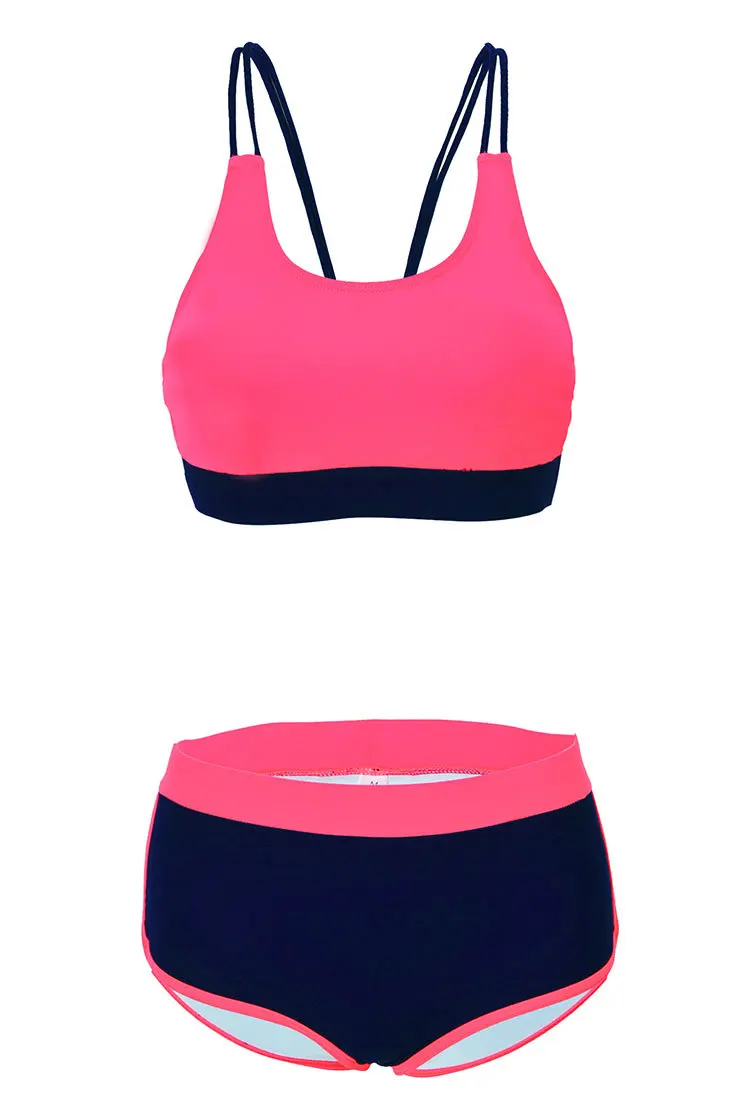 Купальники Для женщин Высокая Талия бикини купальный костюм с пуш ап шортами