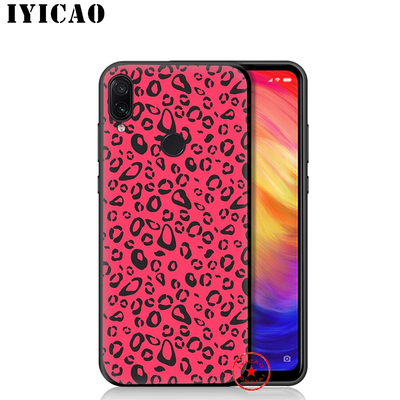 IYICAO черный розовый Леопардовый Мягкий чехол для Xiaomi Redmi Note 8 7 6 5 Pro 5A 4X задняя