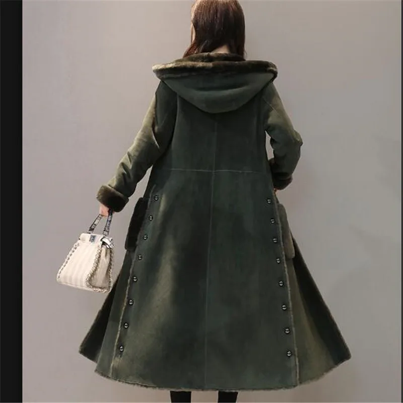 2019 новая куртка из оленьей кожи женская зимняя элегантная парка с капюшоном