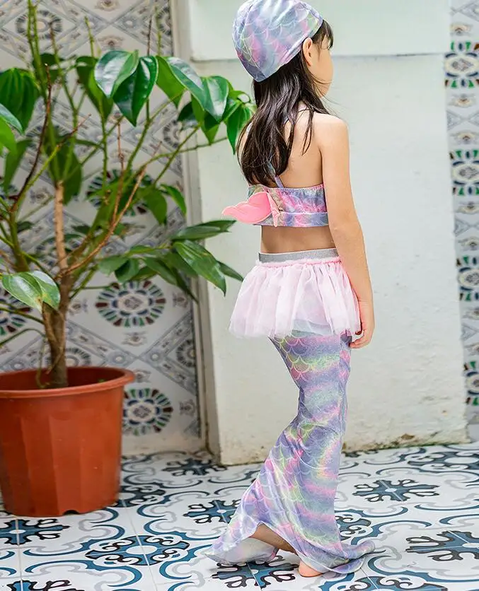 Купальный костюм хвост русалки для девочек маскарадный детский купальный с