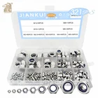 321 шт. нейлоновые стопорные гайки 304 из нержавеющей стали M2 M2 M2, 5 M3 M4 M5 M6 M8 M10 M12 Шестигранная самоблокирующаяся гайка в ассортименте