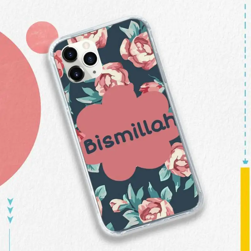 

Islamic Muslim Bismillah letter Phone Case Transparent soft For iphone 5 5s 5c se 6 6s 7 8 11 12 plus mini x xs xr pro max