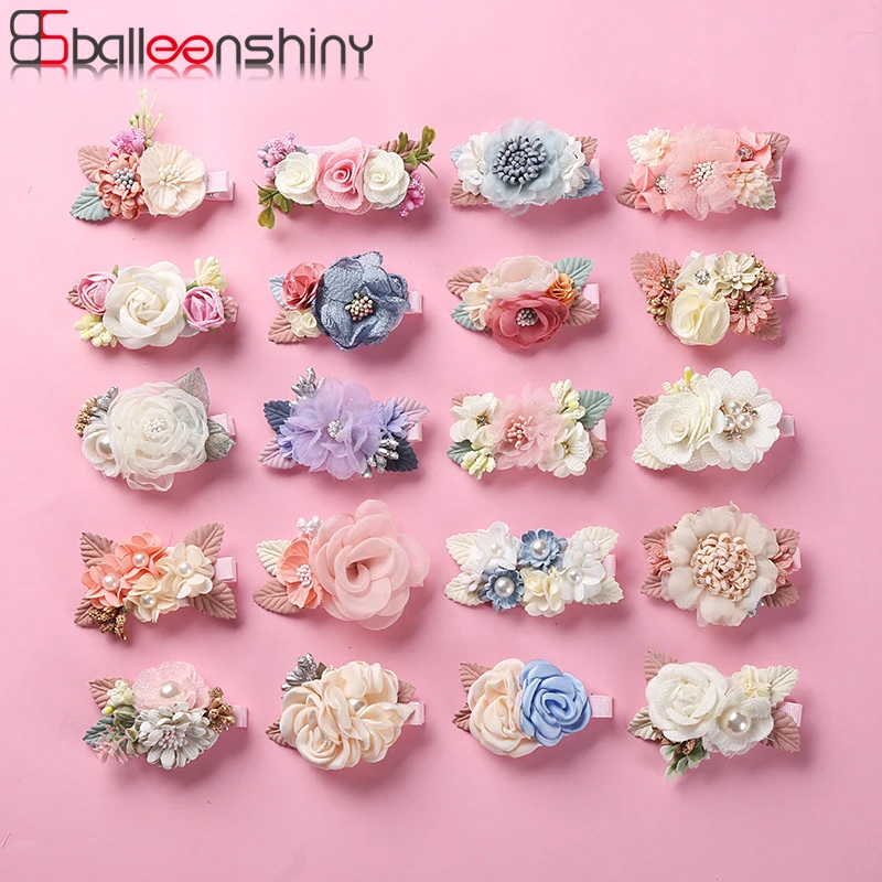 

BalleenShiny Baby Girl Hairpin Hair Accessories Birthday Gifts Simulation Flower Children's Pearl Hairpin Kids Photo Decoration
