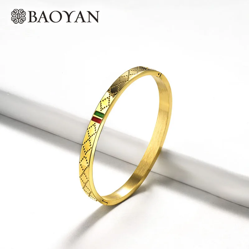 Baoyan оптовая продажа браслеты из нержавеющей стали золото серебро для девушек