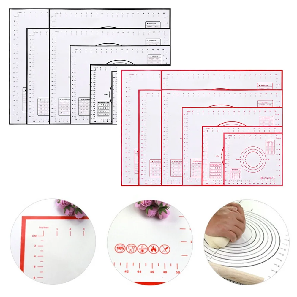 Силиконовый коврик для выпечки раскатки теста с накипью замеса антипригарный