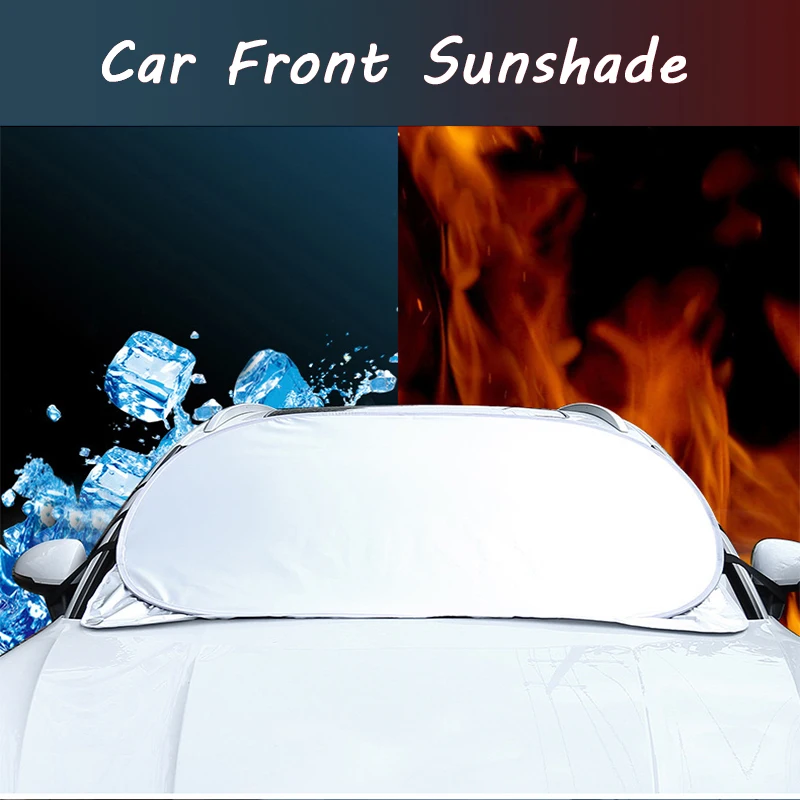 

140*80cm Car Front Windshield Sunshade Insulation Sunshade Snow Cover Foldable Sunshade Sunscreen Frost Four Seasons
