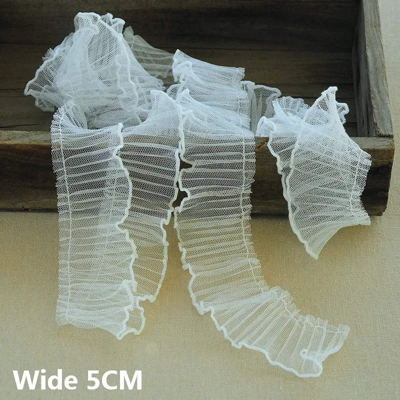 Роскошное эластичное кружевное платье с оборками и вышивкой 5 см широкое