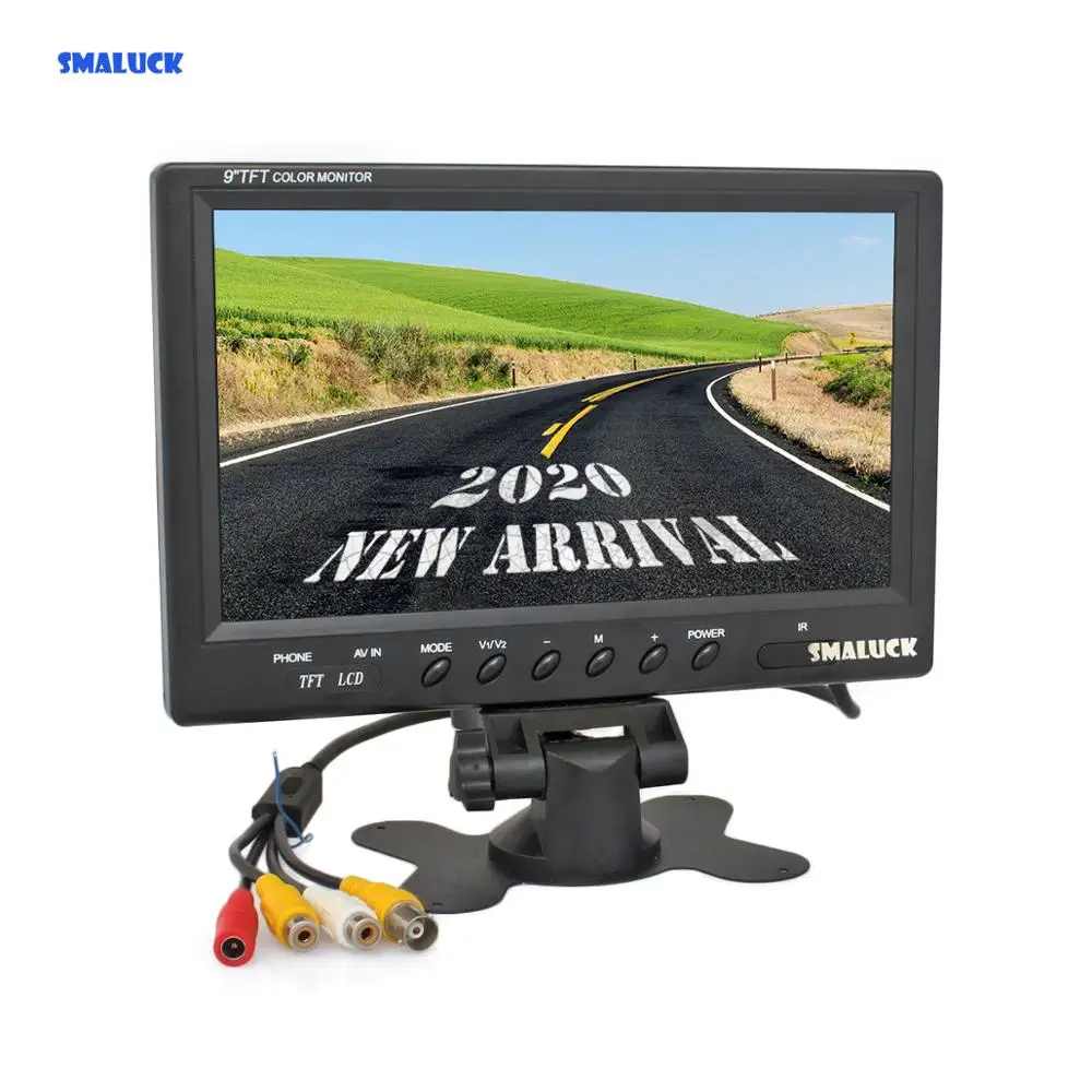 SMALUCK 9 дюймов TFT LCD монитор автомобиля дисплей задний вид экран с BNC/AV вход пульт