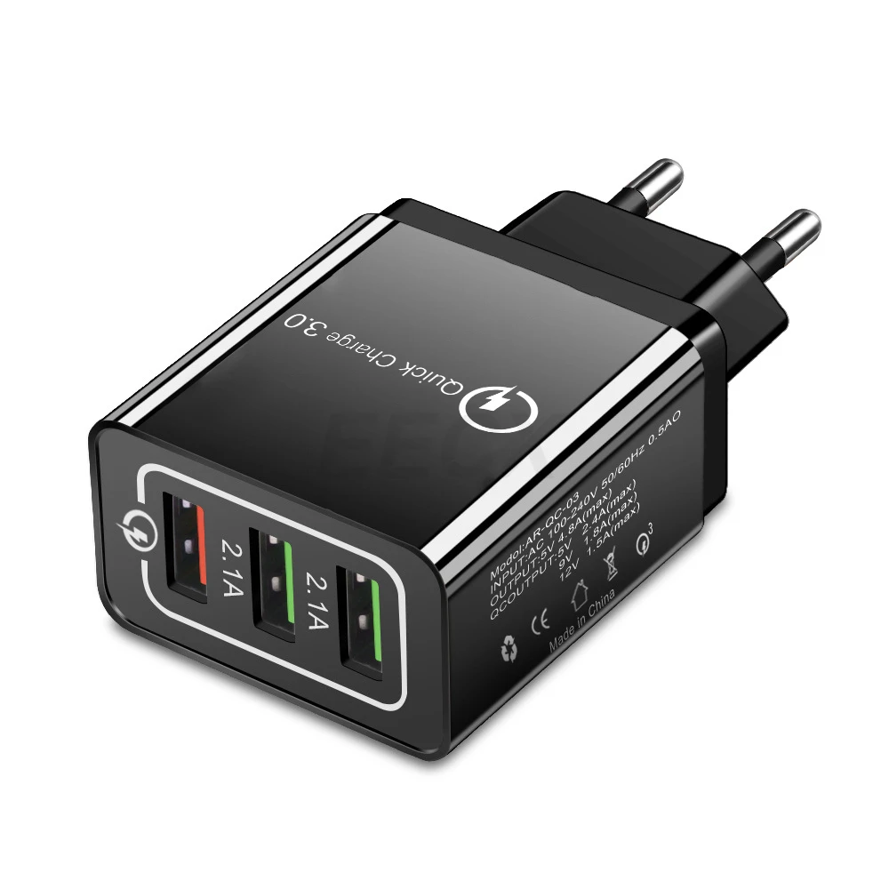 4.8A Быстрая зарядка 3 порта usb настенное зарядное устройство с функцией быстрой