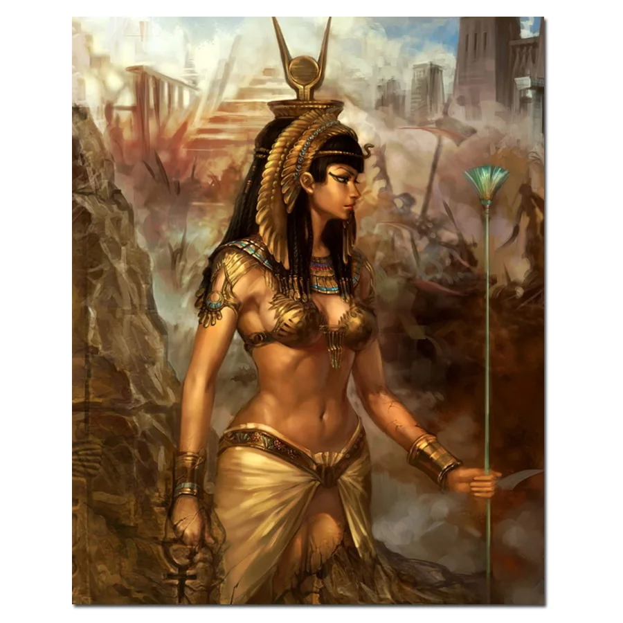 Алмазная живопись Клеопатра полная квадратная египетская королева 5D Сделай Сам