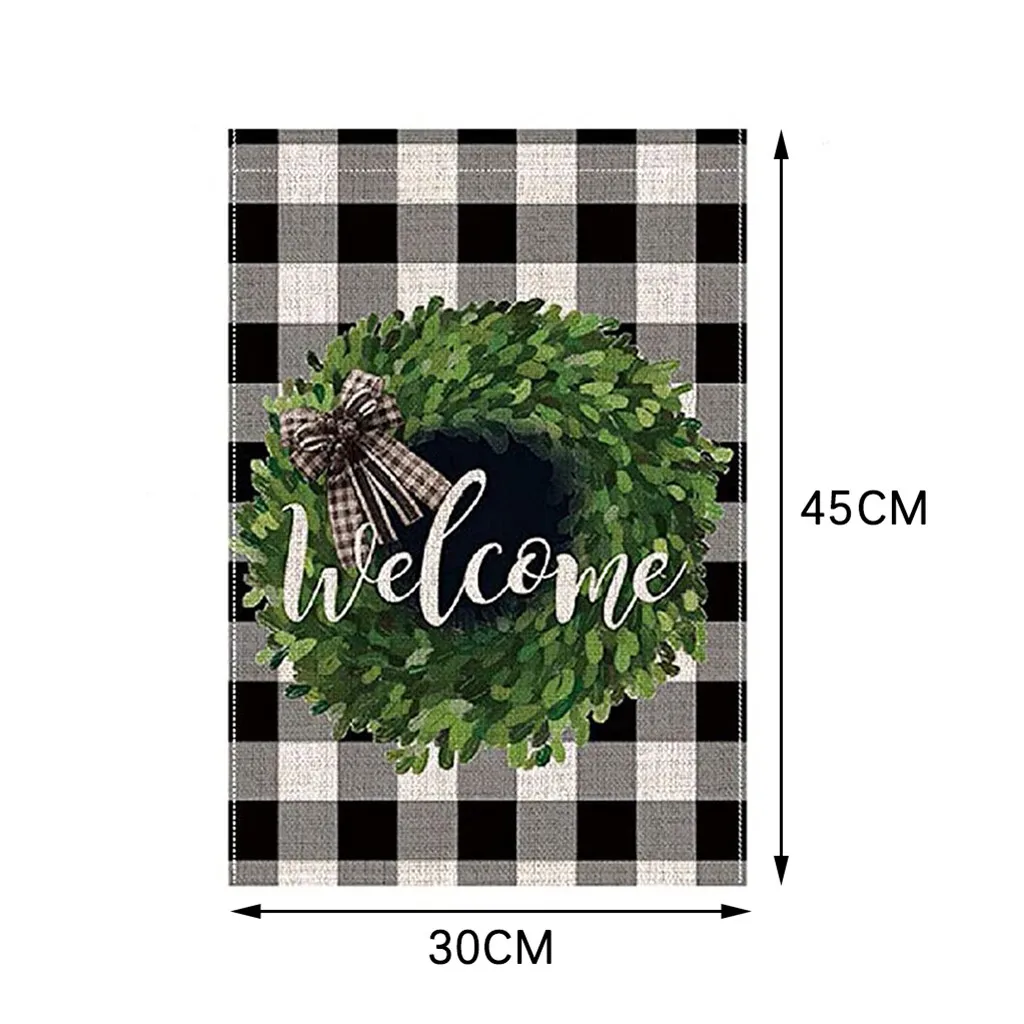 Цветочный венок Садовый флаг Сезонный Весенний декоративный двор из джутовой