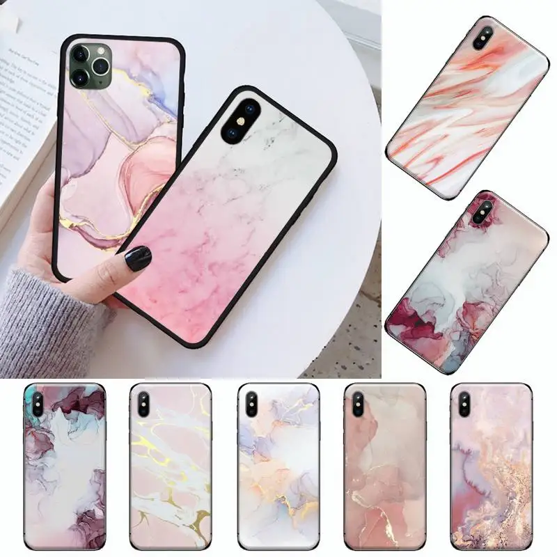 

Color marble pink texture Phone Case For iphone 12 11 13 7 8 6 s plus x xs xr pro max mini
