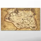 Плакаты и принты для видеоигр Skyrim старинная карта мира обои на холсте настенные картины для декора гостиной