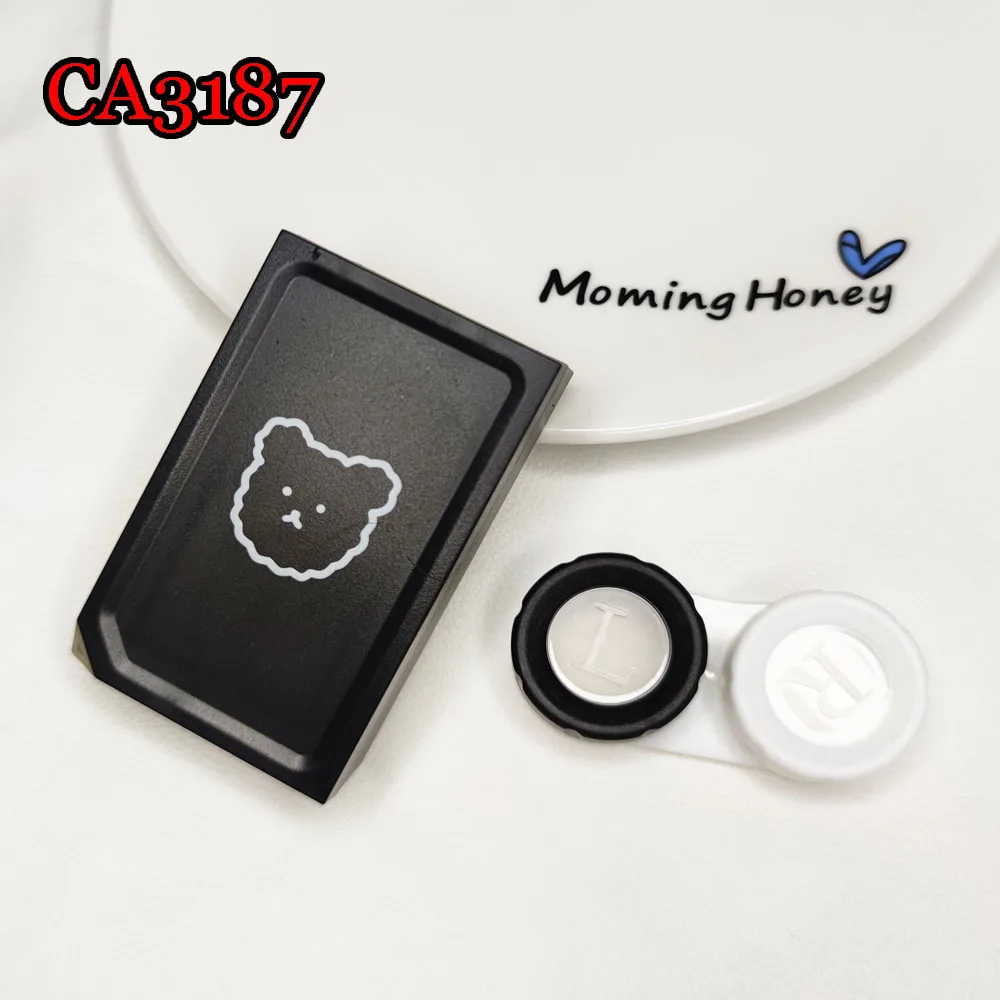 Чехол для контактных линз Pure Bear с зеркалом женский портативный цветной контейнер