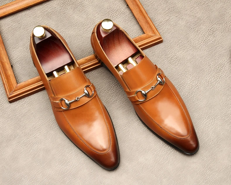 

Wingtip Brogue Oxford Loafer Shoes Men Black Brown Genuine Leather Formal Shoes For Men Wedding Business Dress Pointed Toe Shoes