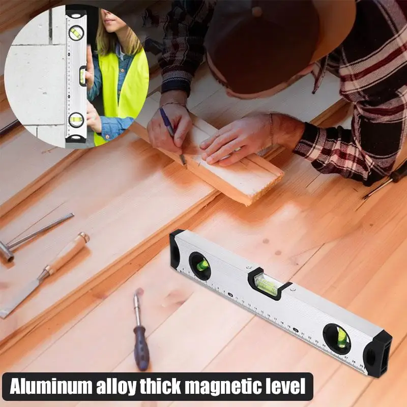 

300mm Practical Sturdy Durable Spirit Level Measuring Ruler Horizontal Ruler Metalworking Student Engineering Tool