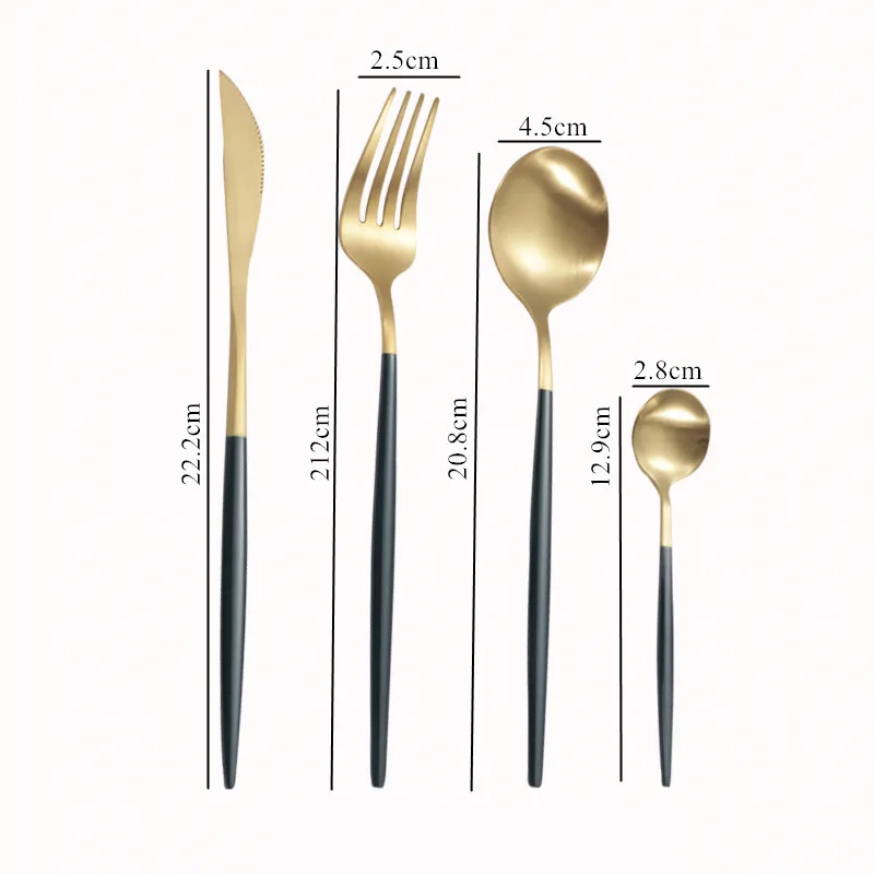 

32Pcs Green Gold Stainless Steel Cutlery Set Fork Spoons Utensils For Kitchen Christmas Tableware With Gift Box Dinnerware Sets