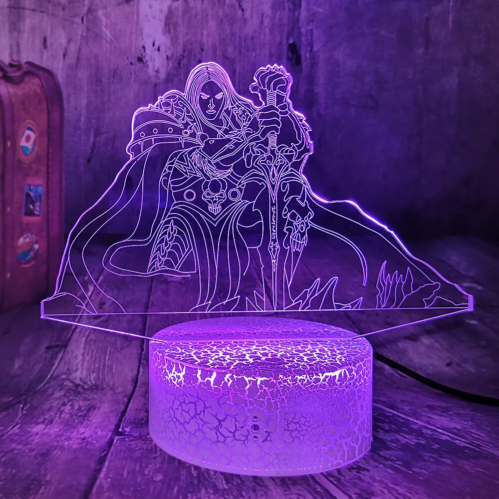 Игра для влюбленных World of Warcraft король-лич WLK 3D светодиодный ночсветильник 7 цветов