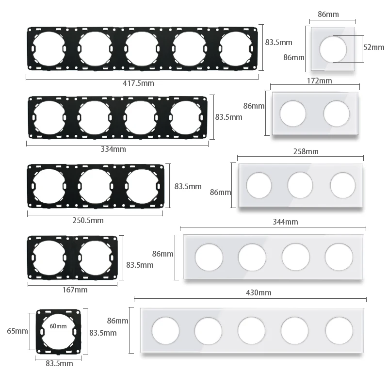 

Avoir USB Wall Socket White Crystal Glass Panel EU UK FR Socket Charger RJ45 CAT6 HDMI Audio Modules DIY Free Combination