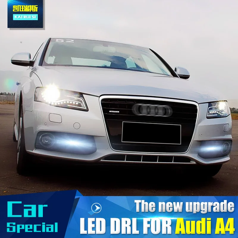 

1 комплект для Audi A4 A4L B8 2009 2010 2011 2012 светодиодный DRL Габаритные огни дневного света Противотуманные фары Крышка отверстия