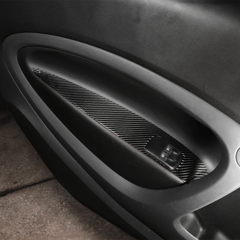 

Carbon Fiber Window Glass Lift Button Trim Switch Cover Door Armrest Panel Sticker for Benz Smart 453 fortwo 2016-2021