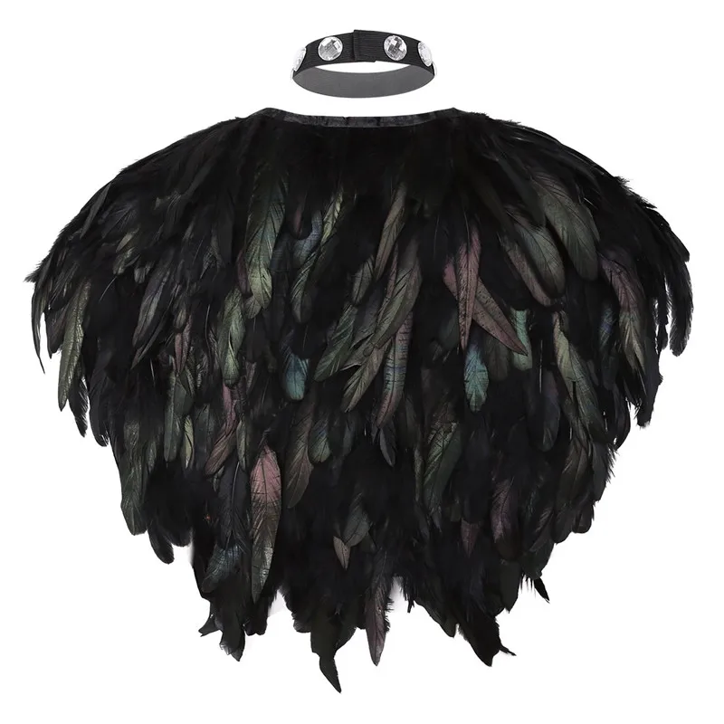 Женский маскарадный Топ без рукавов короткий жакет болеро с перьями блестящие