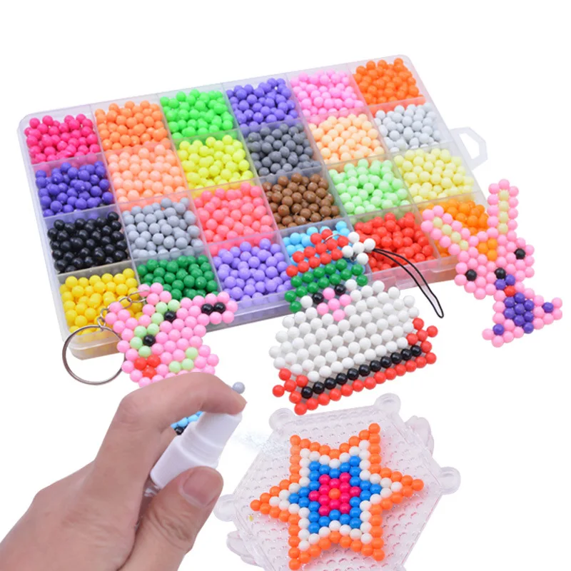 

6000Pcs Water Magic Beads Water Spray Water 24 Colors Hama Beads Children Kids Educational beauty Toys Puzzles Accessories