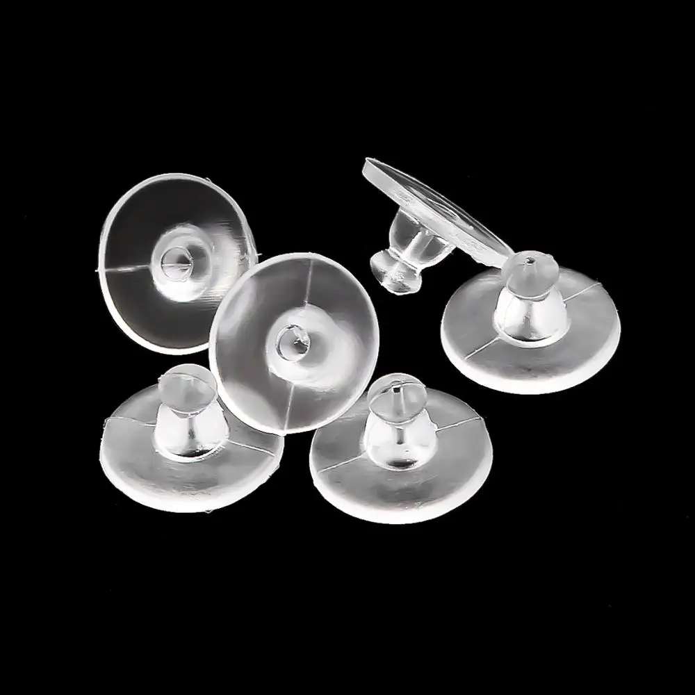 100pcs/lot Earrings Rubber Earring Back Silicone Round Ear Plug Blocked Caps Stoppers Supplies for jewelry DIY | Украшения и