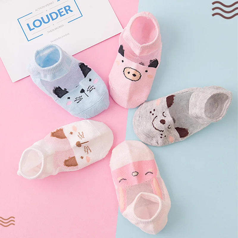 Calcetines finos de algod&oacute;n para ni&ntilde;os, medias c&oacute;modas y transpirables, a la moda, de 0 a 8 a&ntilde;os, 5 pares = 10 unids/lote-1