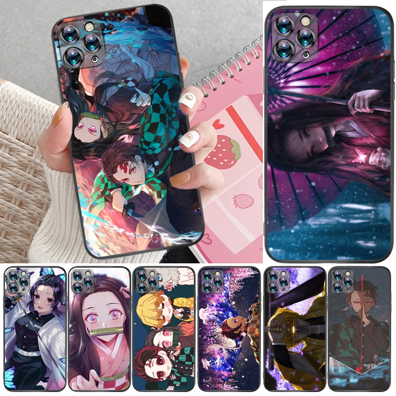 

Demon Slayer Kimetsu No Yaiba Kamado Nezuko Agatsuma Zenitsu Kamado Tanjirou Phone Case For iPhone 11 Pro Max Back Cover