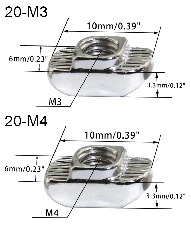 Гайка крепежная с Т-образной головкой для алюминиевого экструзионного профиля