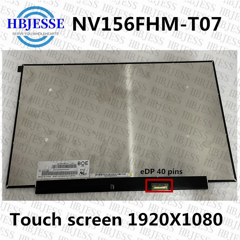 original 15 6lcd touch screen nv156fhm t07 fit r156nwf7 r2 for lenovo ideapad 5 15are05 3 15itl6 3 15alc6 81yq 82h8 82ku 40pins free global ship