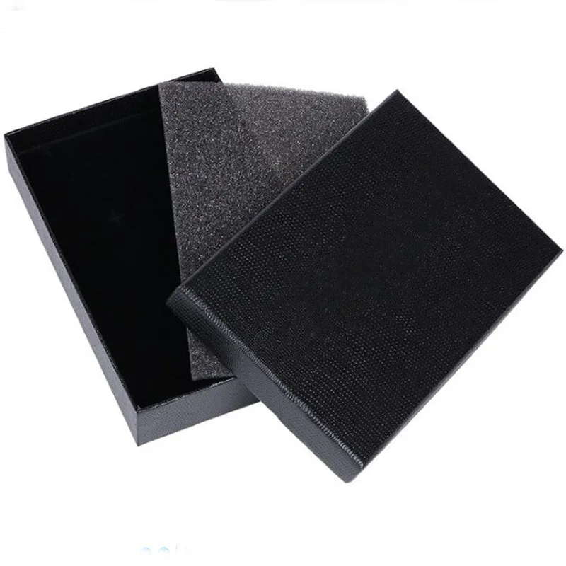 Высокое качество, 12x18x3,5 см, черные бумажные коробки для ожерелья, кольца, упаковочная коробка для ювелирных изделий, подарочные коробки, коробки-органайзеры для ювелирных изделий