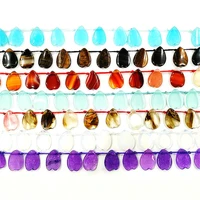 natural stone beads topaz horizontal hole opal love heart shape diy jewelry making charms bracelet necklace earrings accessories