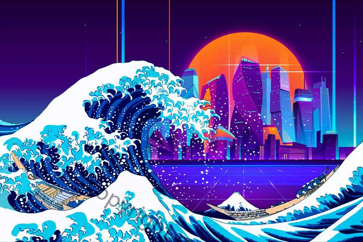 

Synthwave Off Kanagawa металлическая вывеска жестяная вывеска оловянные пластины декор для стен декор комнаты Ретро неоновая вывеска для дома мужска...