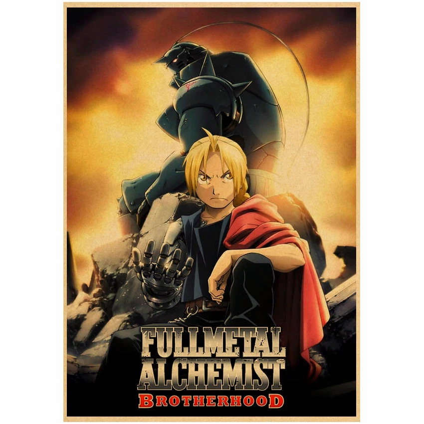 Аниме Стальной алхимик плакаты крафт-бумага винтажный плакат на стену искусство