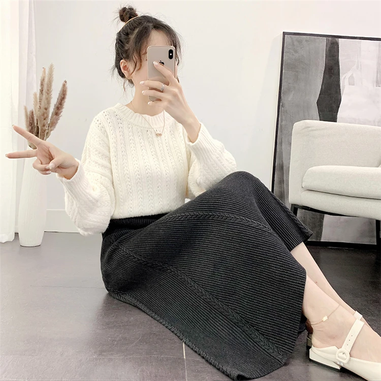 Fatika Women Autumn Winter Midi Skirts Mid-Calf Elasticity High Waist Package A Line Fashion 2020 Elegant | Женская одежда