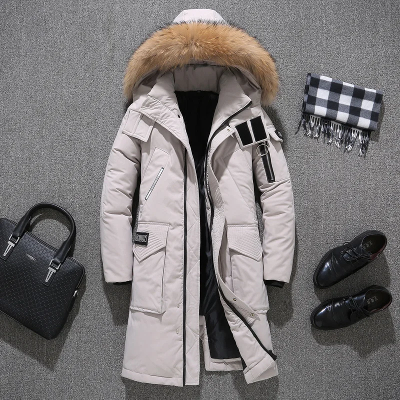 

Winter Men's Thick Down Jacket Couple's Fur Collar Jacket