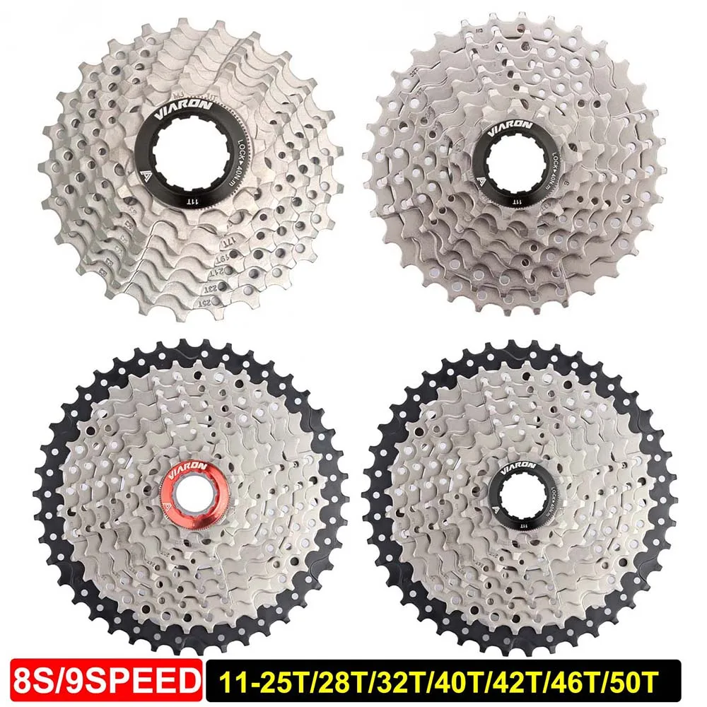 

MTB Road Bike Cassettes 8s 9s Speed Freewheel Gear Ratio 11-25T/28T/32T/40T/42T/46T/50T Bicycle Sprocket for Shimano HG Parts