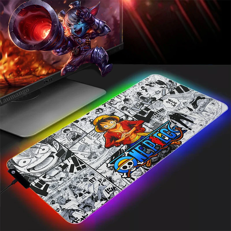 Коврик для мыши RGB с героями мультфильмов милые аксессуары игр коврик клавиатуры