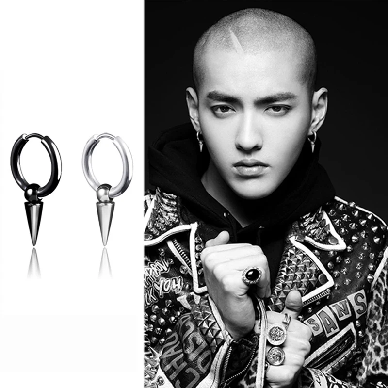 

One Piece hooping earring Korean Fashion Hip Hop Rock Titanium Steel Earrings
