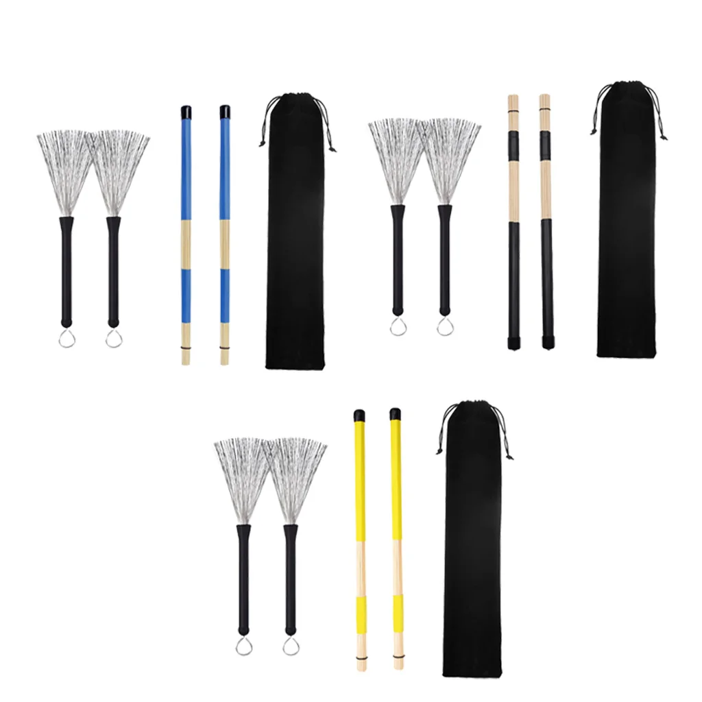 

Durable 1 Pack Drumsticks Drum Brushes with Carrying Bag Wave Hit Musical Instruments for Drum-player
