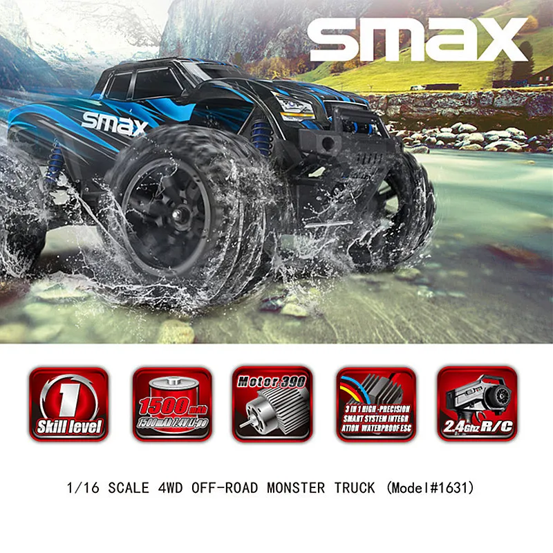 1/16 Remo 1631 2.4G 4WD 50км/ч Щеточный Rc Внедорожный грузовик SMAX RC Модельные автомобили Игрушка для взрослых Подарок.