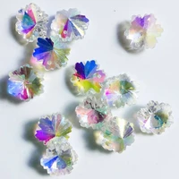 220pcs ab color crystal beads 14mm snowflake shape glass chandelier crystals hangers small pendants for window party decor