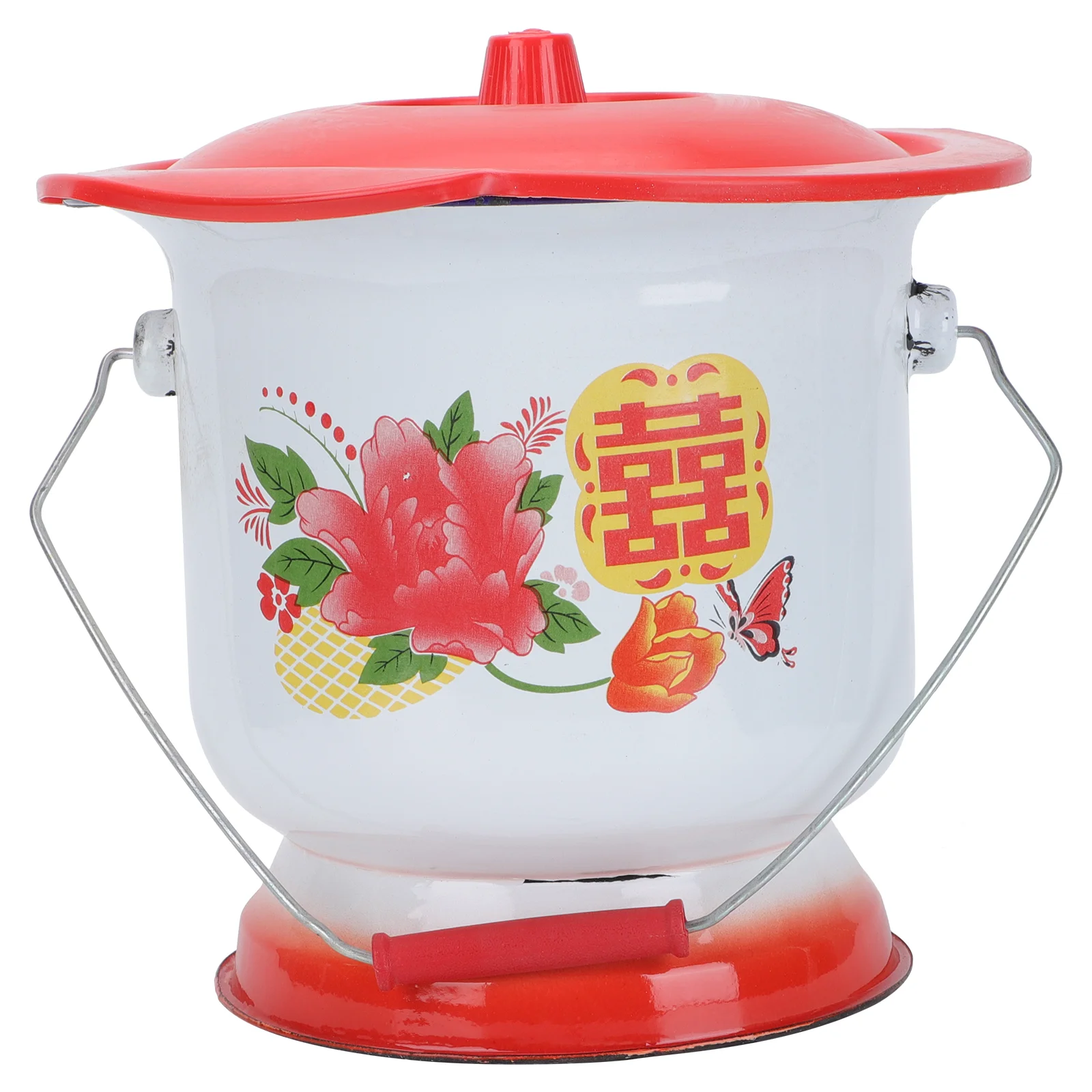 

1PC Household Chamber Pot Handheld Thickened Spittoon with Lid Urine Shit Pot