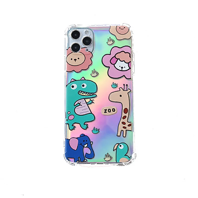 

Cute Cartoon Bear Phone Case Colorful Tpu Clear Shockproof Cover For iphone 12 11Pro Max XS XR 6S 7 8 Plus Anti-fall Cover 2020