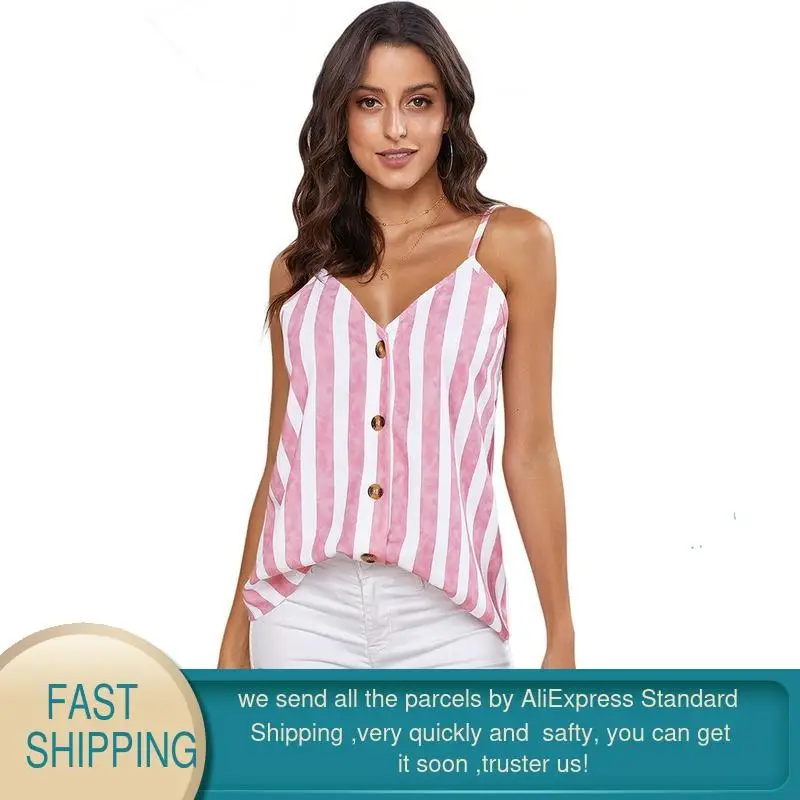 Укороченный топ с пуговицами летний розовый белый | Женская одежда