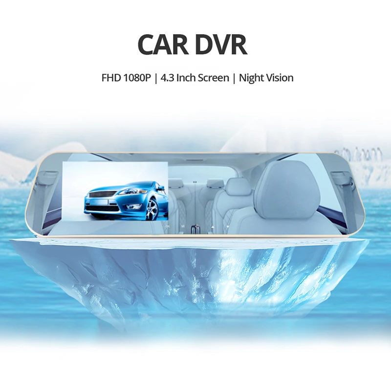Full HD 1080p Автомобильный видеорегистратор Автомобильная камера заднего вида 4 3