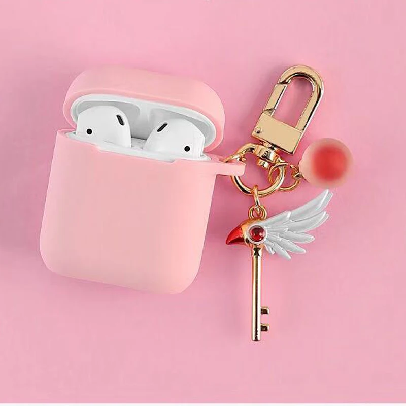 B1 For airpods 1 2 For AirPods 1/2 Case For Air pods Pro luxury Keychain Cartoon Accessories Silicone Case Wireless Earphone Cover case fundas - Цвет: B1 For airpods 1 2